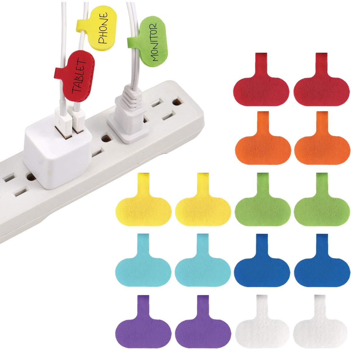 Wrap-It Storage Regular Multi-Color Cable Labels (16-Pack)