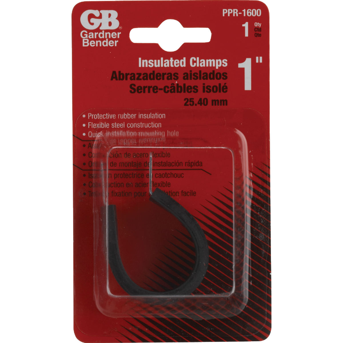Gardner Bender 1 In. Steel with Rubber Insert Black Cable Clamp Image 2