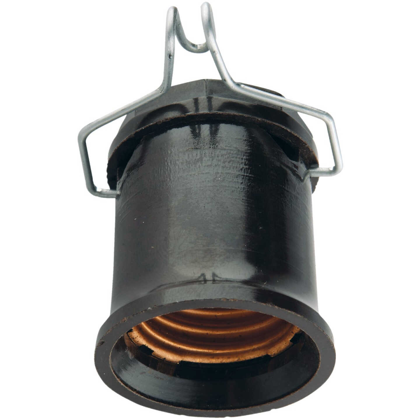 Leviton Keyless Medium Base Black Outdoor Pin Lamp Socket Image 1