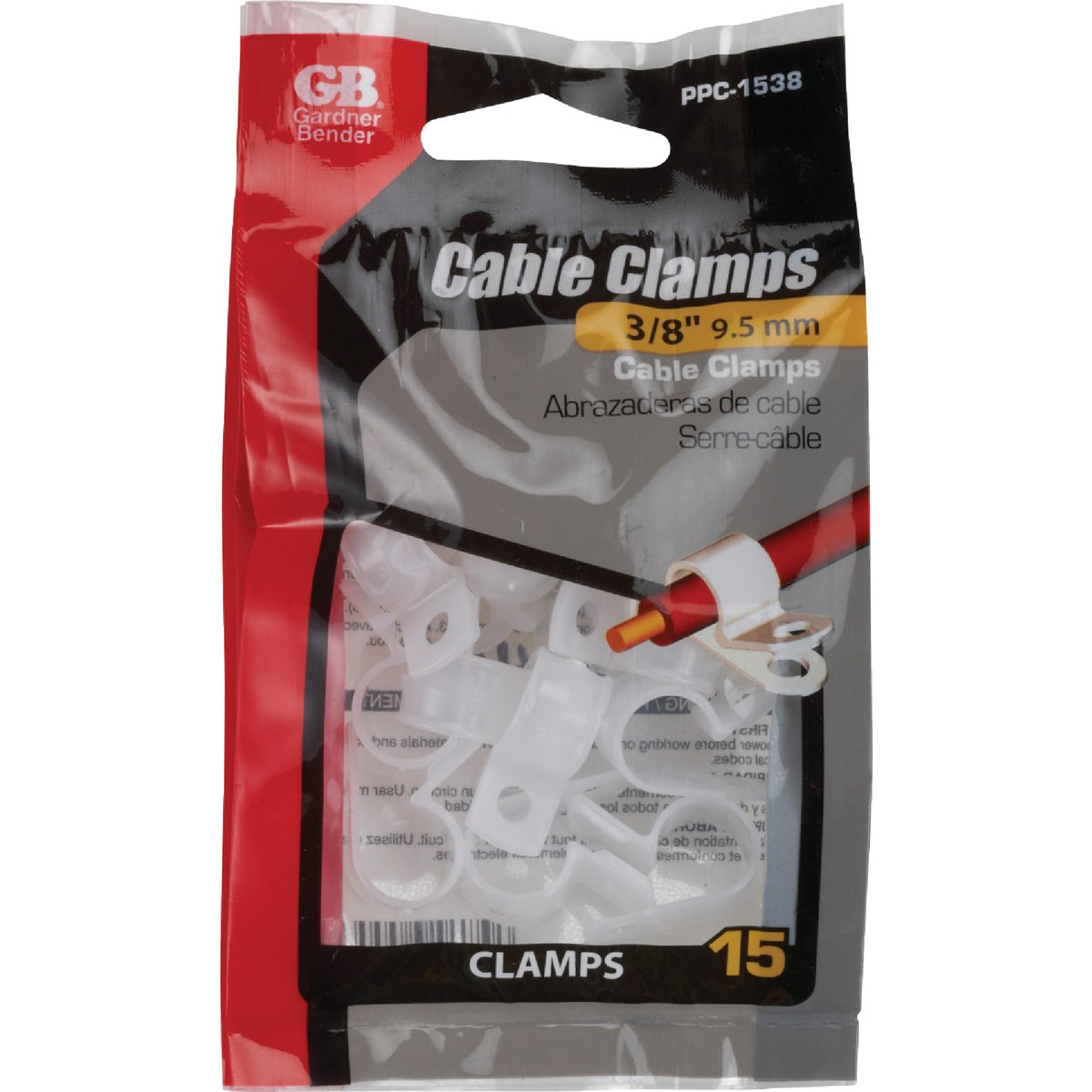 Gardner Bender 3/8 In. Plastic -60 to 340 Deg F Cable Clamp (15-Pack) Image 2