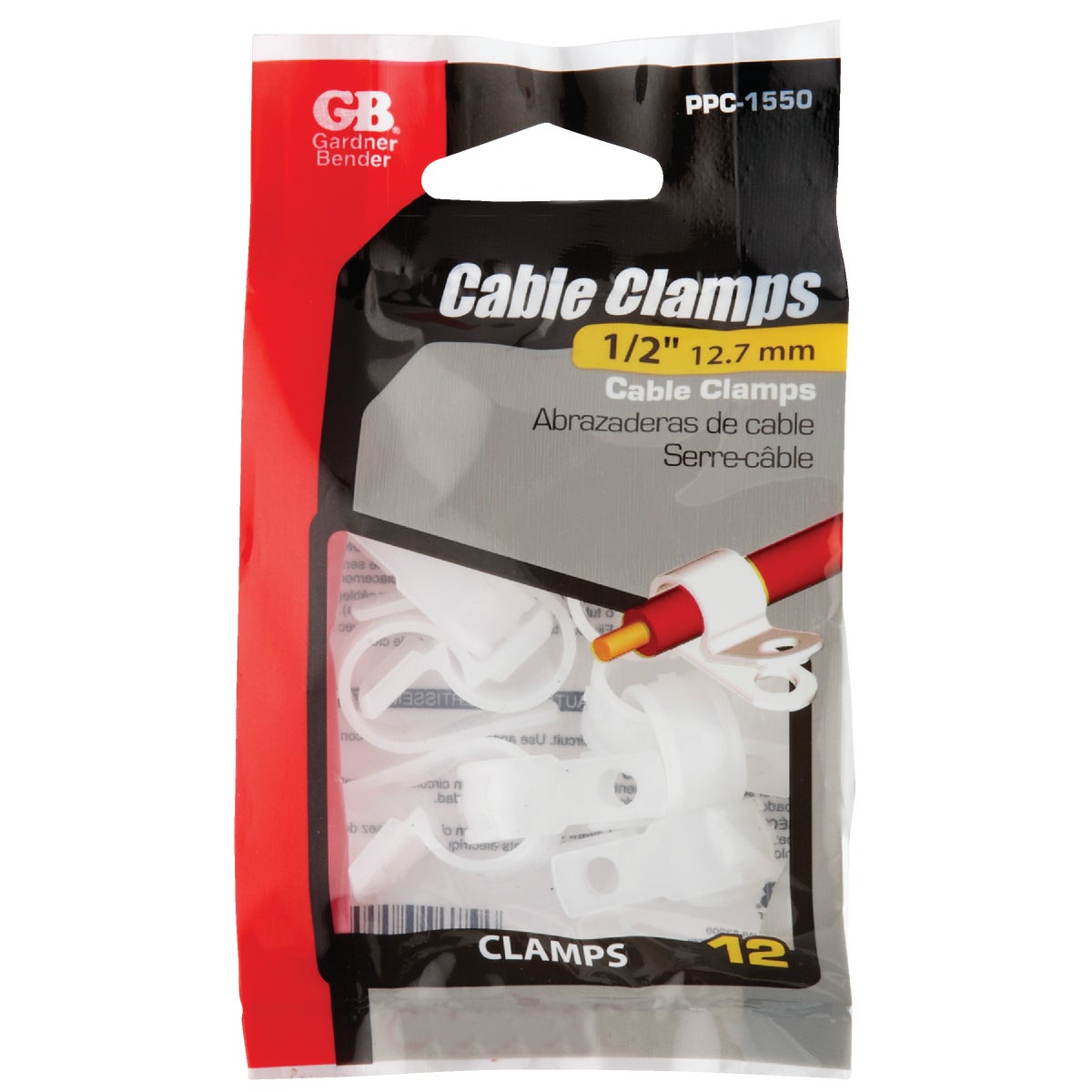 Gardner Bender 1/2 In. Plastic -60 to 340 Deg F Cable Clamp (12-Pack) Image 2