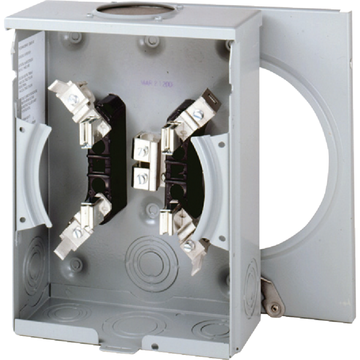 Eaton 100A 600V 4-Jaw Meter Socket with Horn Bypass Image 1