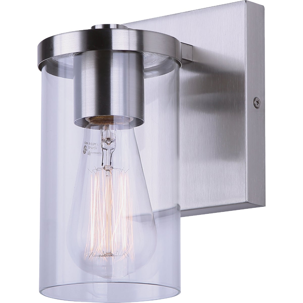 Canarm Britton 1-Light Brushed Nickel Vanity Bath Light Fixture, Clear Glass Image 5