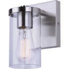 Canarm Britton 1-Light Brushed Nickel Vanity Bath Light Fixture, Clear Glass Image 5