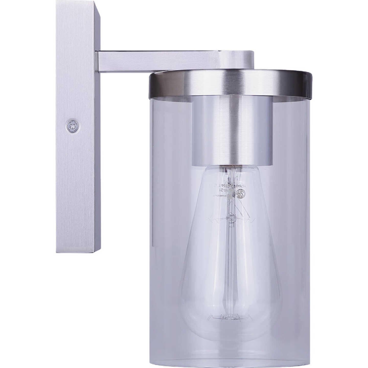 Canarm Britton 1-Light Brushed Nickel Vanity Bath Light Fixture, Clear Glass Image 4