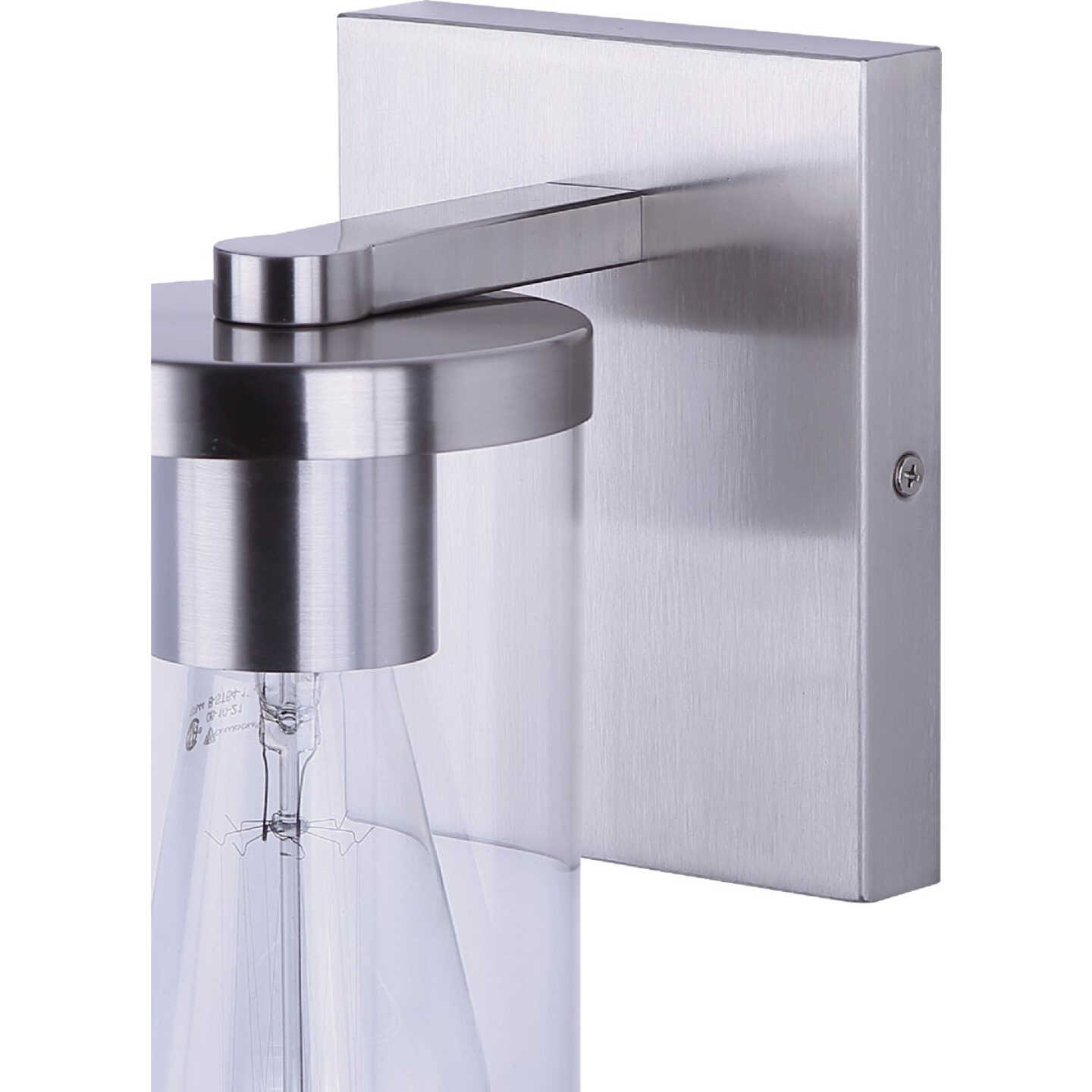 Canarm Britton 1-Light Brushed Nickel Vanity Bath Light Fixture, Clear Glass Image 6