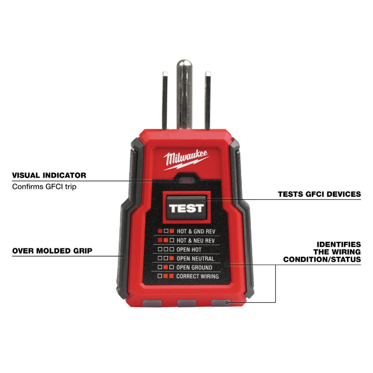 Milwaukee GFCI Receptacle Tester Image 3