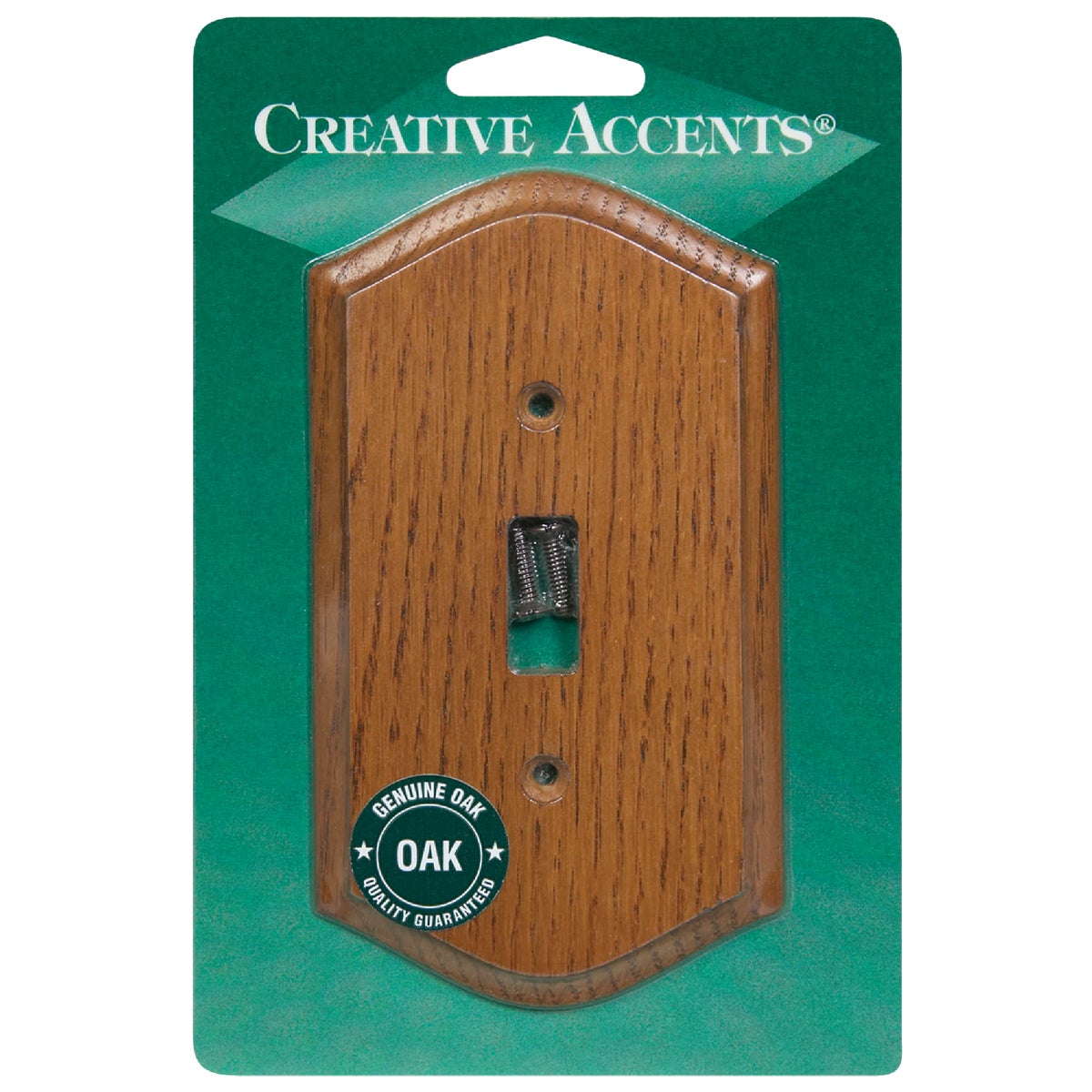 Amerelle Country 1-Gang Solid Oak Toggle Switch Wall Plate, Medium Oak Image 2