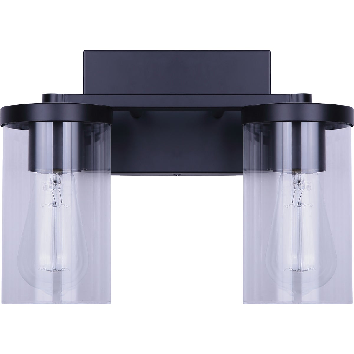 Canarm Britton 2-Light Black Vanity Bath Light Fixture, Clear Glass Image 6