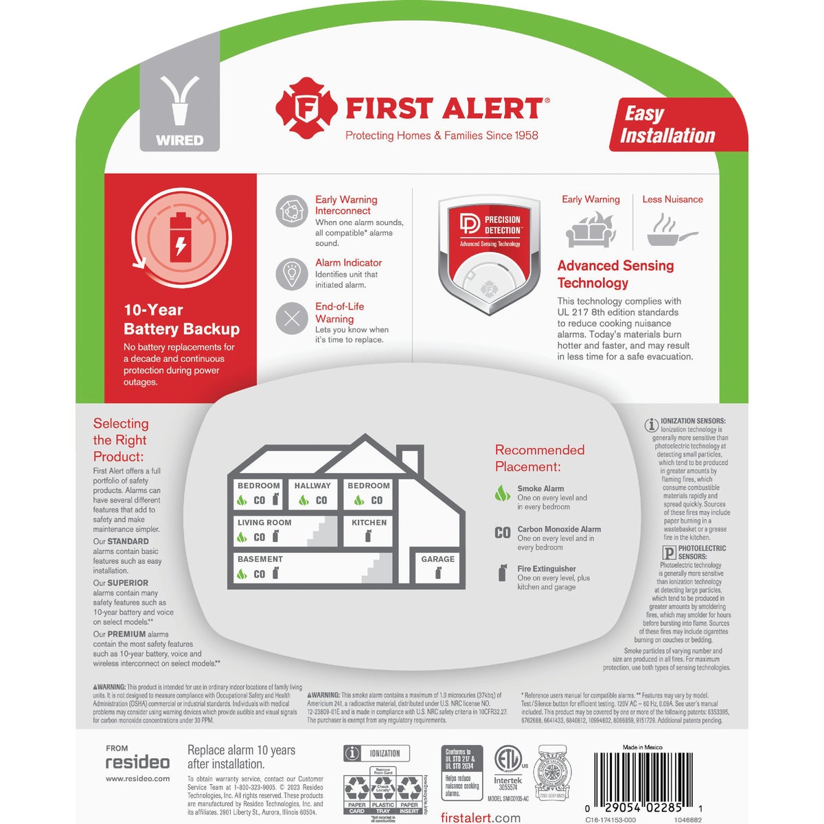 First Alert SMICO105-AC 2-In-1 Interconnect Hardwire Ionization Smoke & Carbon Monoxide Alarm Image 2
