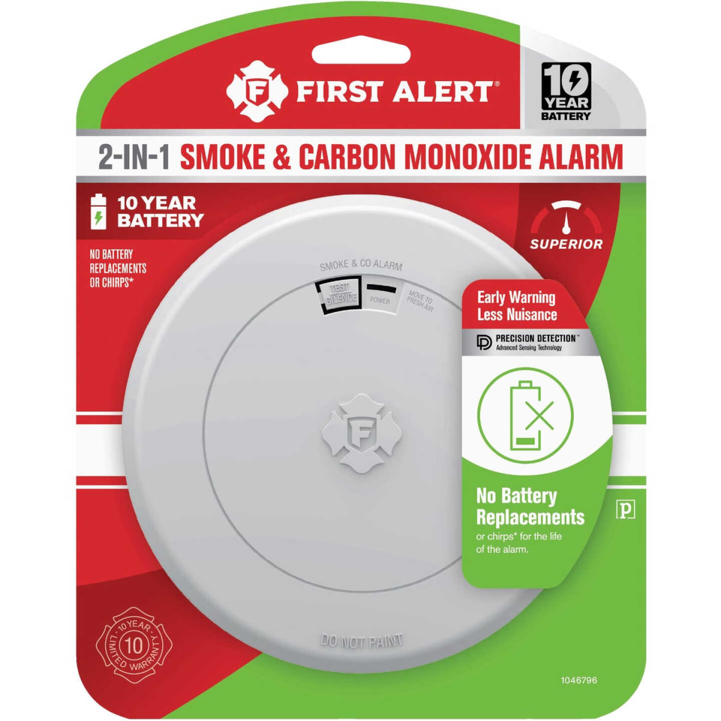 First Alert SMCO210 2-In-1 10-Year Battery Photoelectric Smoke & Carbon Monoxide Alarm Image 1
