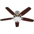 Hunter Builder Deluxe 52 In. Brushed Nickel Ceiling Fan with Light Kit Image 1