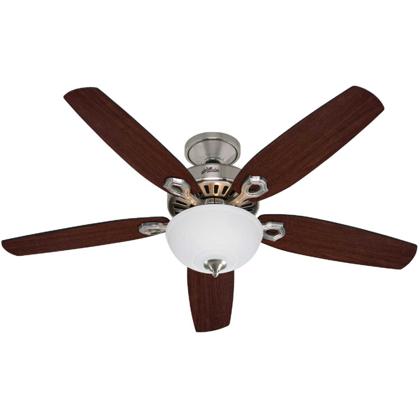 Hunter Builder Deluxe 52 In. Brushed Nickel Ceiling Fan with Light Kit Image 1