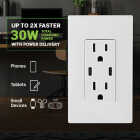 Leviton Decora 15A 125 Volt Tamper-Resistant 6A Type C/C Power Delivery USB In-Wall Charger Duplex Outlet Image 5