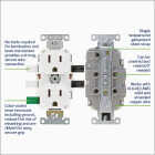 Leviton Lever Edge White 15A Commercial Grade 5-15R Duplex Outlet Image 4