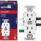 Leviton Lever Edge White 15A Commercial Grade 5-15R Duplex Outlet Image 1