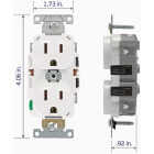 Leviton Lever Edge White 15A Commercial Grade 5-15R Duplex Outlet Image 6