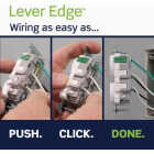 Leviton Lever Edge White 15A Commercial Grade 5-15R Duplex Outlet Image 3