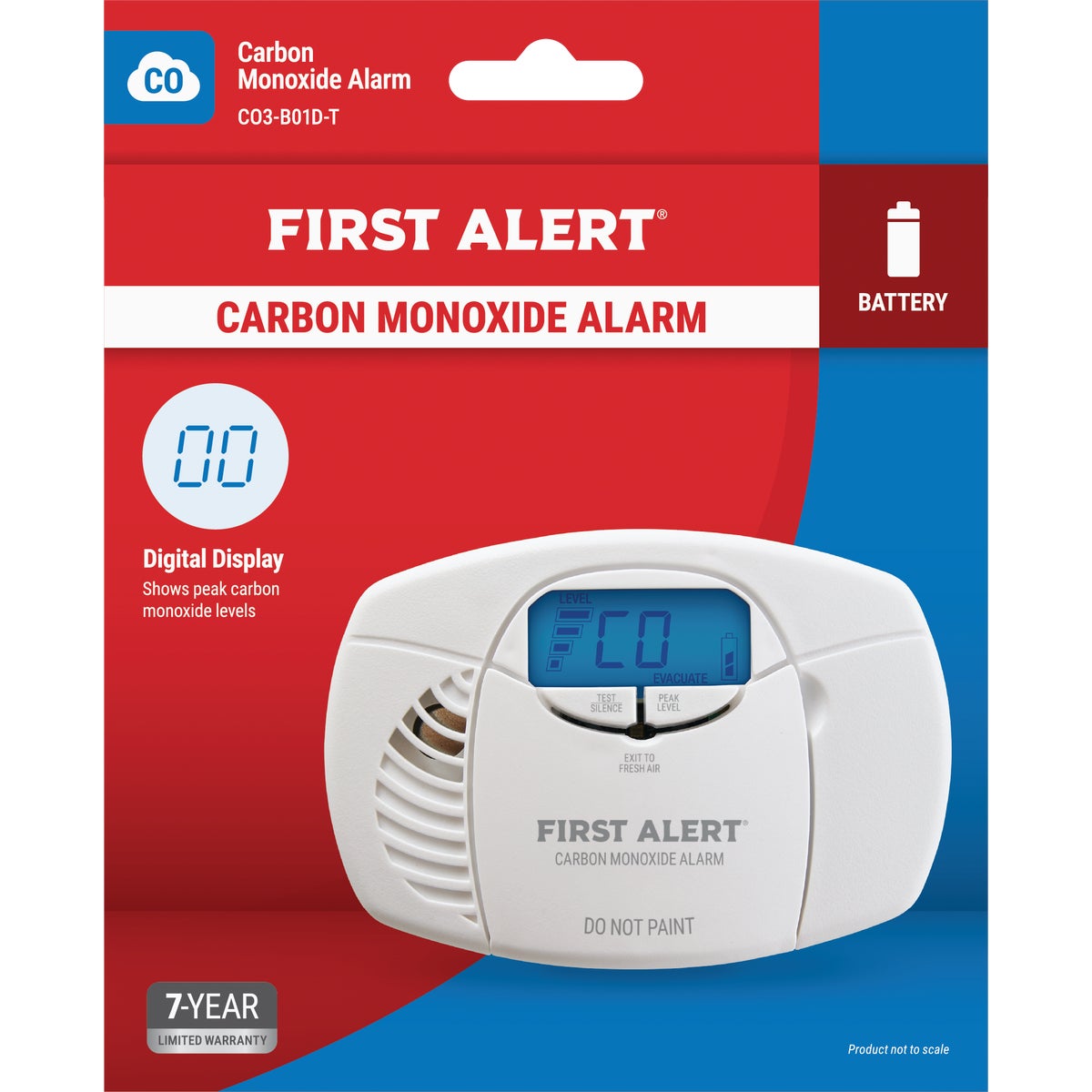 First Alert CO410 Battery Operated Electrochemical Digital Display Carbon Monoxide Alarm