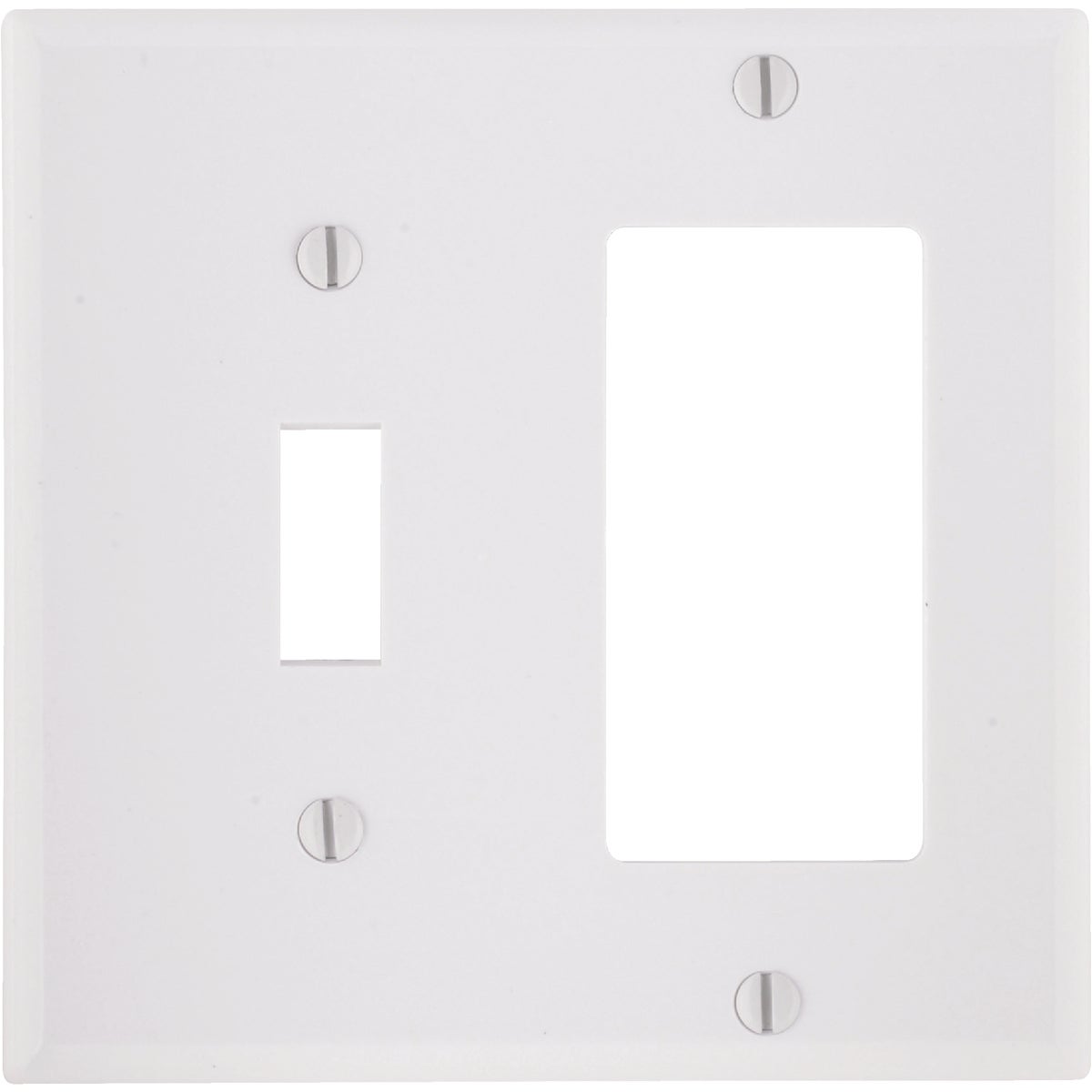 Leviton Decora 2-Gang Thermoset Single Toggle/Rocker Wall Plate, White