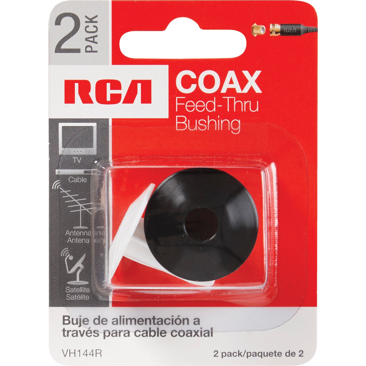 RCA Plastic Feed-Thru Coax Bushing (2-Pack) Image 2