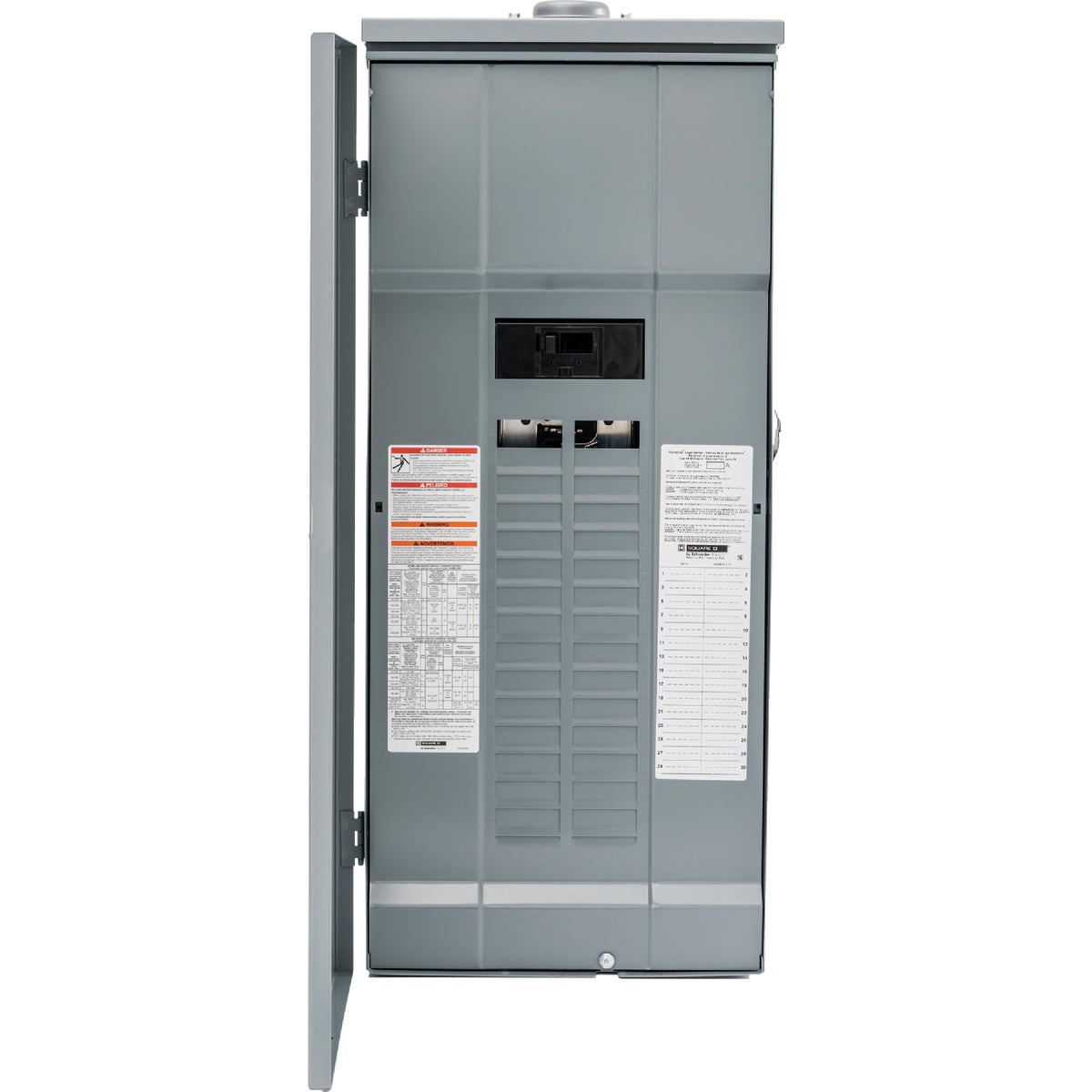 Square D Homeline 200A 30-Space 60-Circuit Raintight Main Breaker Plug-on Neutral Load Center Image 2