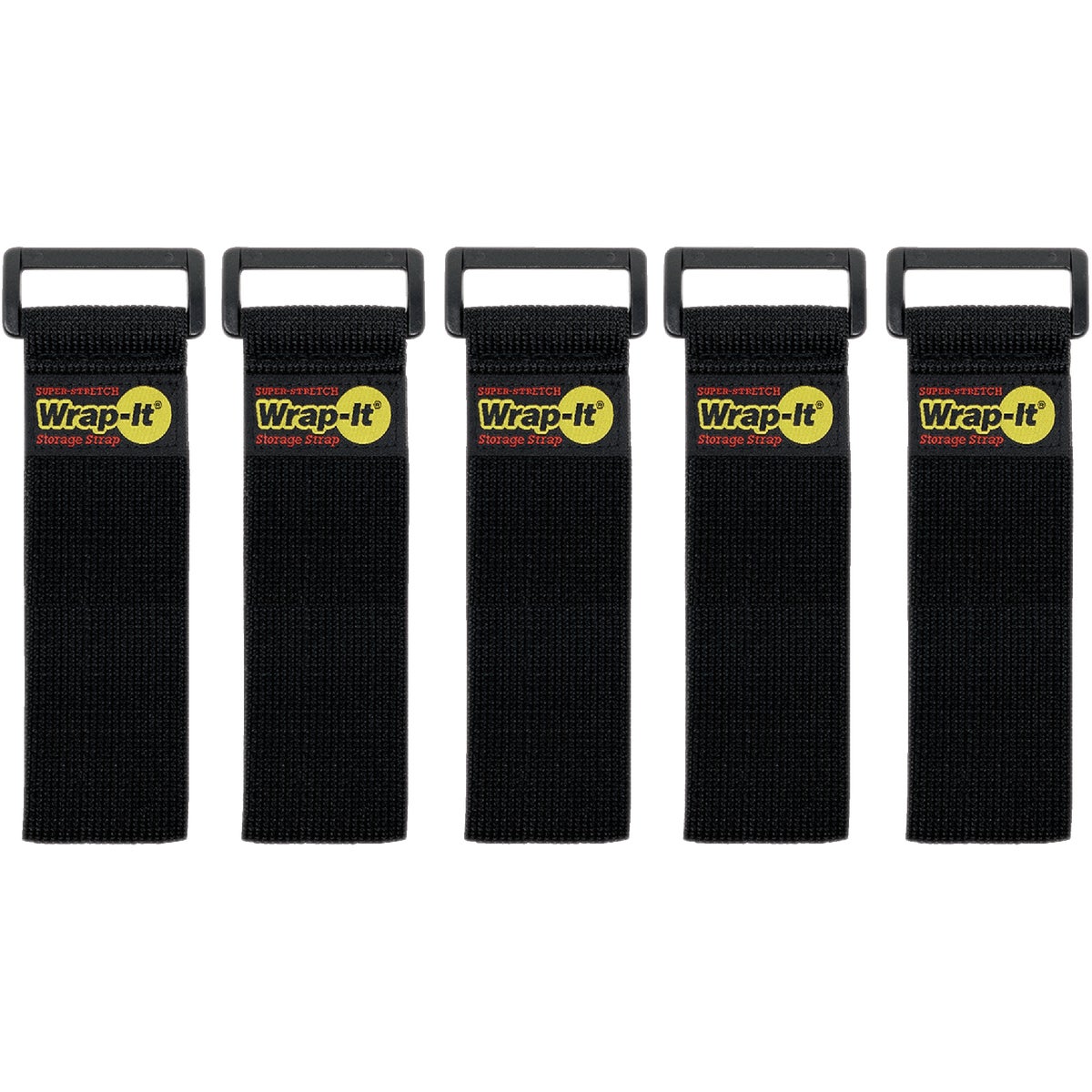 Wrap-It Storage Super-Stretch 9 In. x 1 In. Elastic Hook & Loop Cinch Straps (5-Pack) Image 1