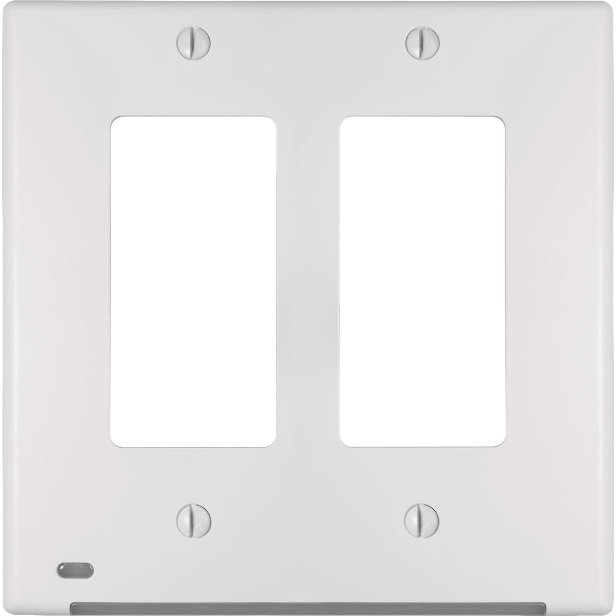 Amerelle LumiCover 2-Gang Universal Wallplate with Built-In Night Light, White