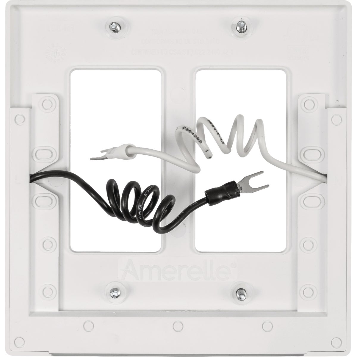 Amerelle LumiCover 2-Gang Universal Wallplate with Built-In Night Light, White Image 3