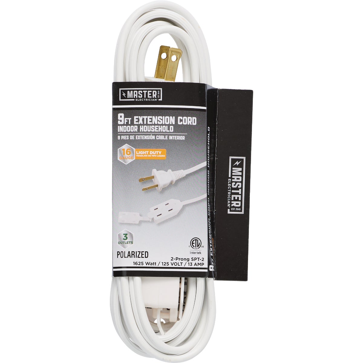 Master Electrician 9 Ft. 16/2 White Cube Tap Extension Cord