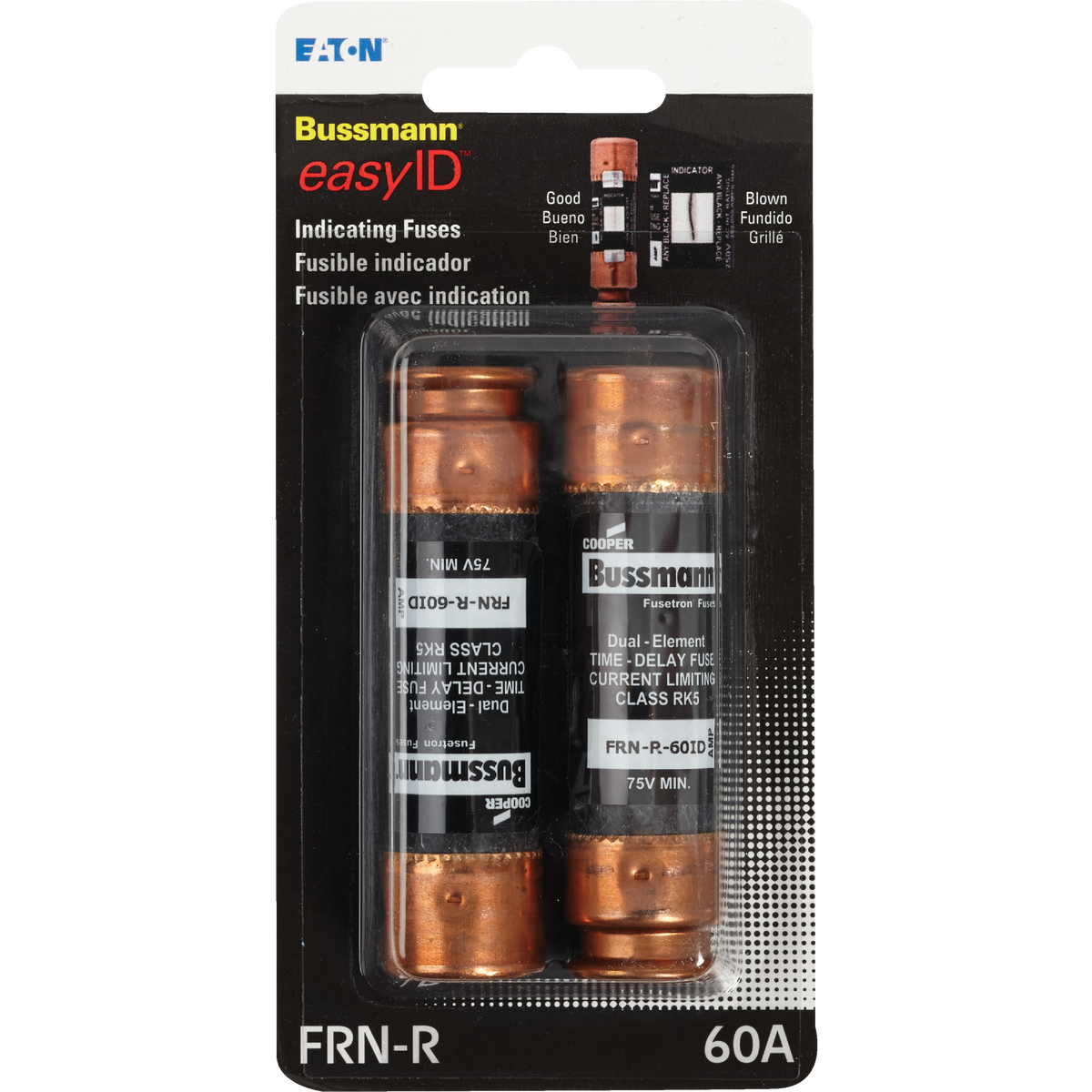 Bussmann 60A FRN-R Cartridge Heavy-Duty Time Delay Cartridge Fuse (2-Pack) Image 2