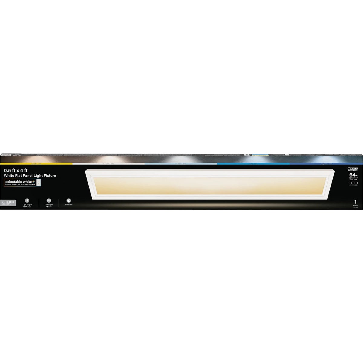 Feit Electric Edge-Lit 6 In. W. x 4 Ft. L. White Dimmable 6-Way LED Utility Flush Mount Light, 1900 Lm. Image 4