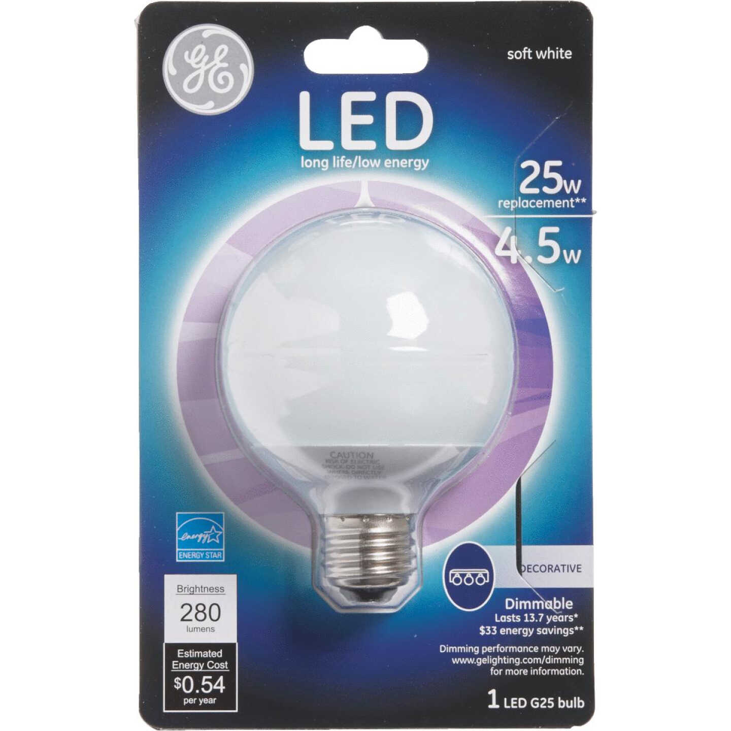 4.5W WHT G25 LED GLOBE Image 1