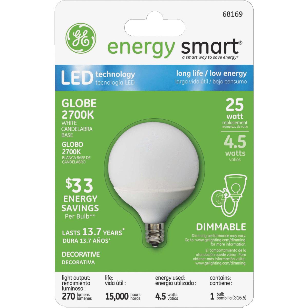 4.5W WHT G16.5 GLOBE
