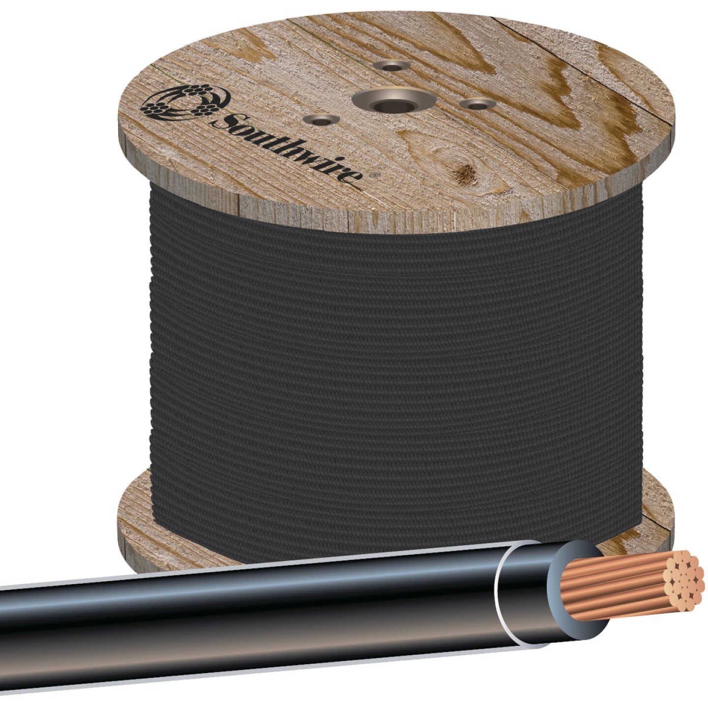 Southwire 500 Ft. 4 AWG Stranded Black THHN Electrical Wire Image 1
