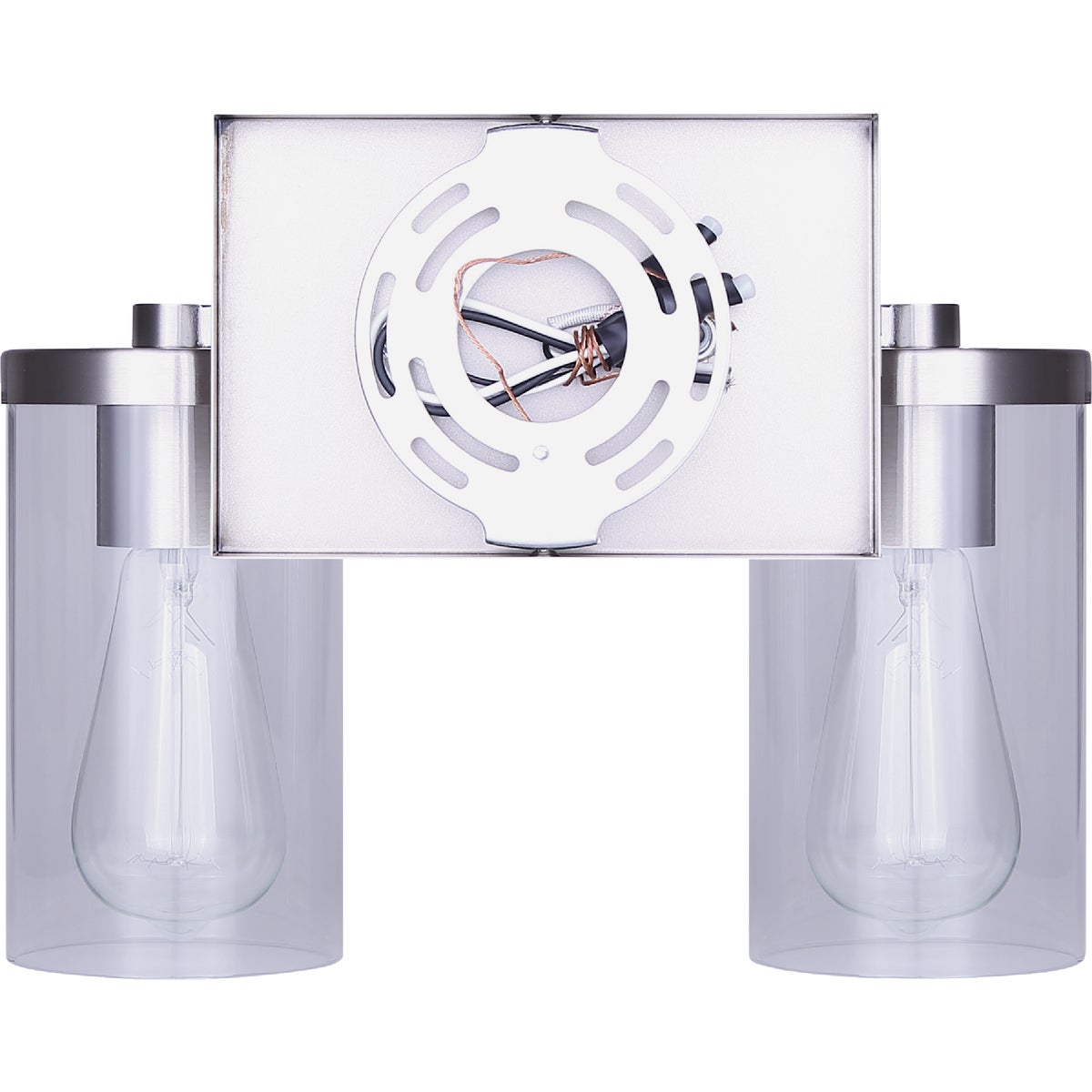 Canarm Britton 2-Light Brushed Nickel Vanity Bath Light Fixture, Clear Glass Image 4