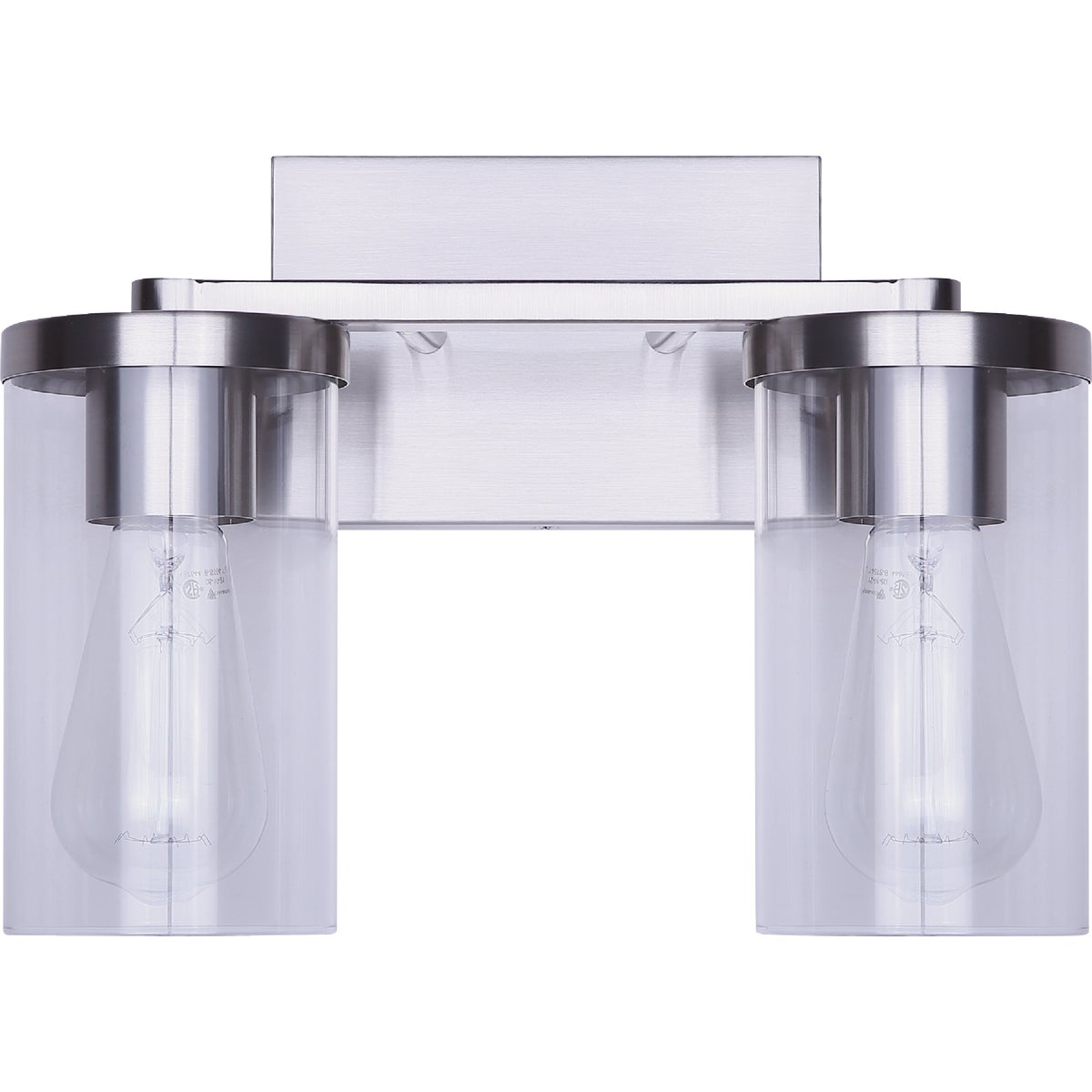 Canarm Britton 2-Light Brushed Nickel Vanity Bath Light Fixture, Clear Glass Image 6