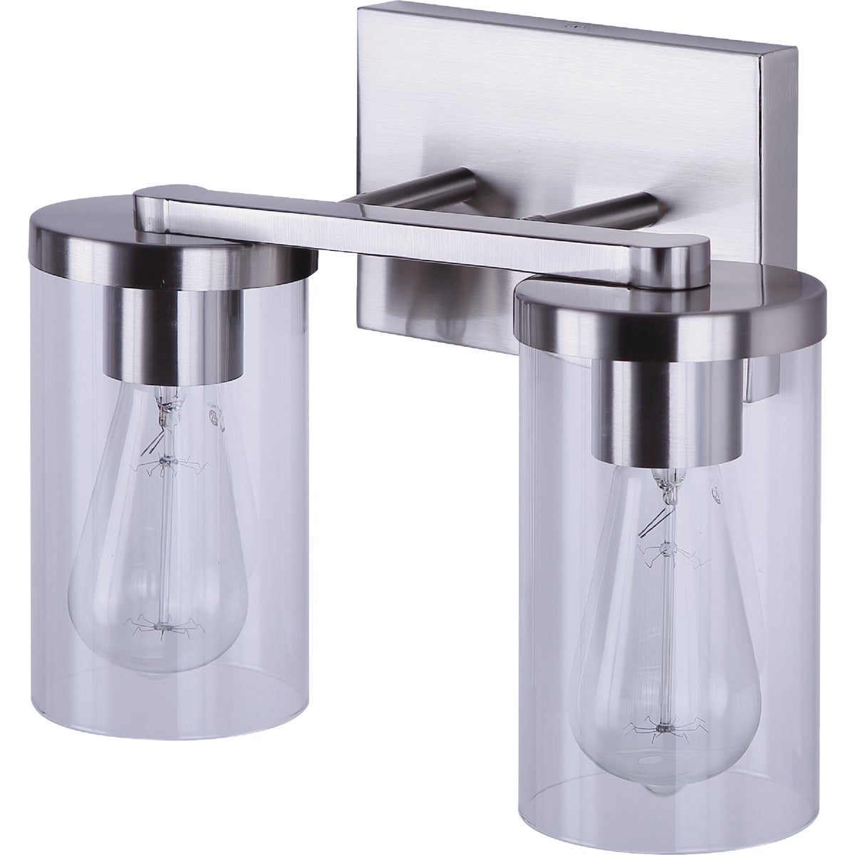 Canarm Britton 2-Light Brushed Nickel Vanity Bath Light Fixture, Clear Glass Image 7