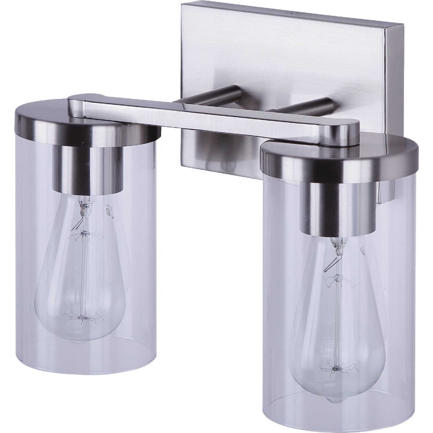 Canarm Britton 2-Light Brushed Nickel Vanity Bath Light Fixture, Clear Glass Image 7