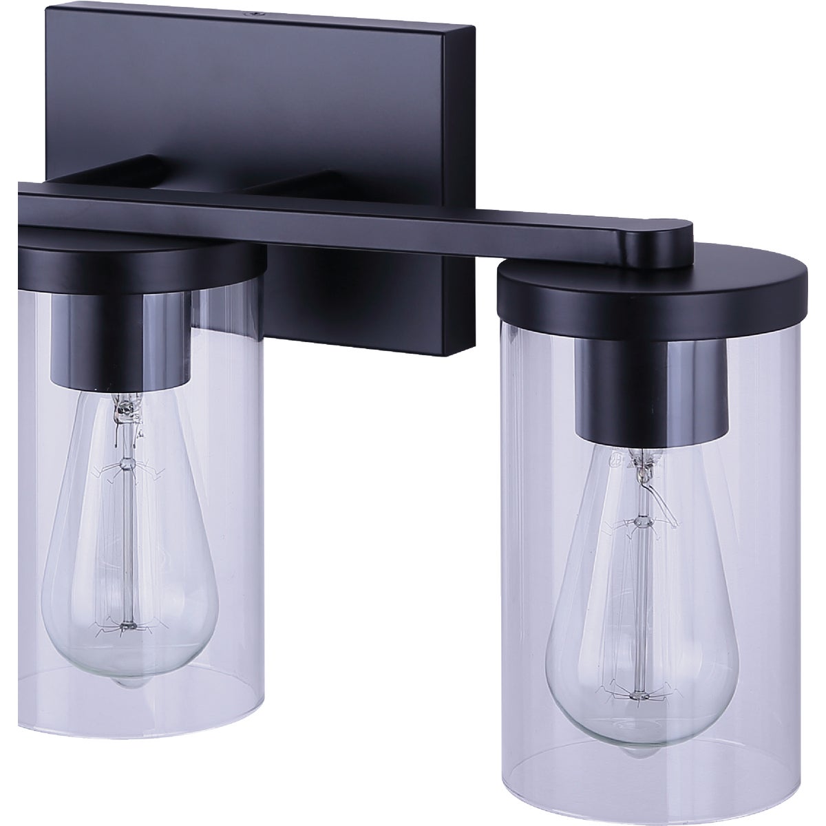 Canarm Britton 3-Light Black Vanity Bath Light Fixture, Clear Glass Image 4