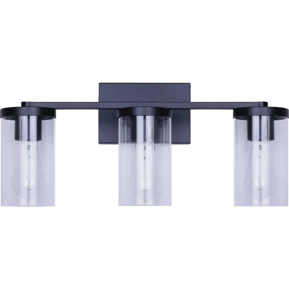 Canarm Britton 3-Light Black Vanity Bath Light Fixture, Clear Glass Image 3