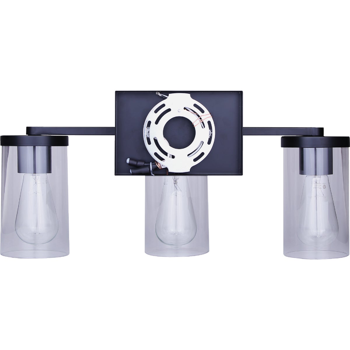 Canarm Britton 3-Light Black Vanity Bath Light Fixture, Clear Glass Image 5