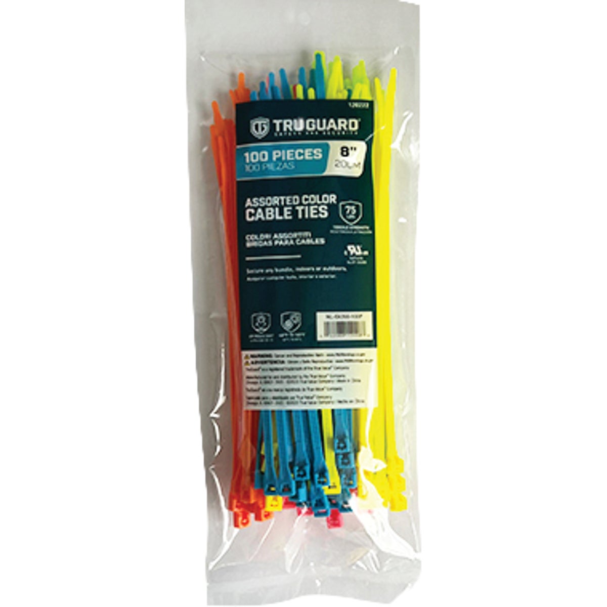 TruGuard 8 In. Fluorescent Self-Locking Cable Ties (100-Pack) Image 1
