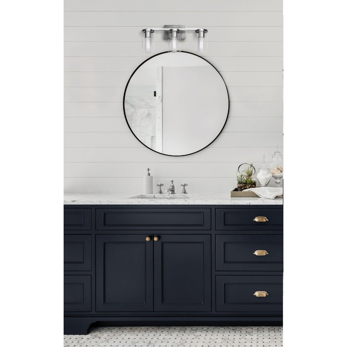 Canarm Britton 3-Light Brushed Nickel Vanity Bath Light Fixture, Clear Glass Image 3