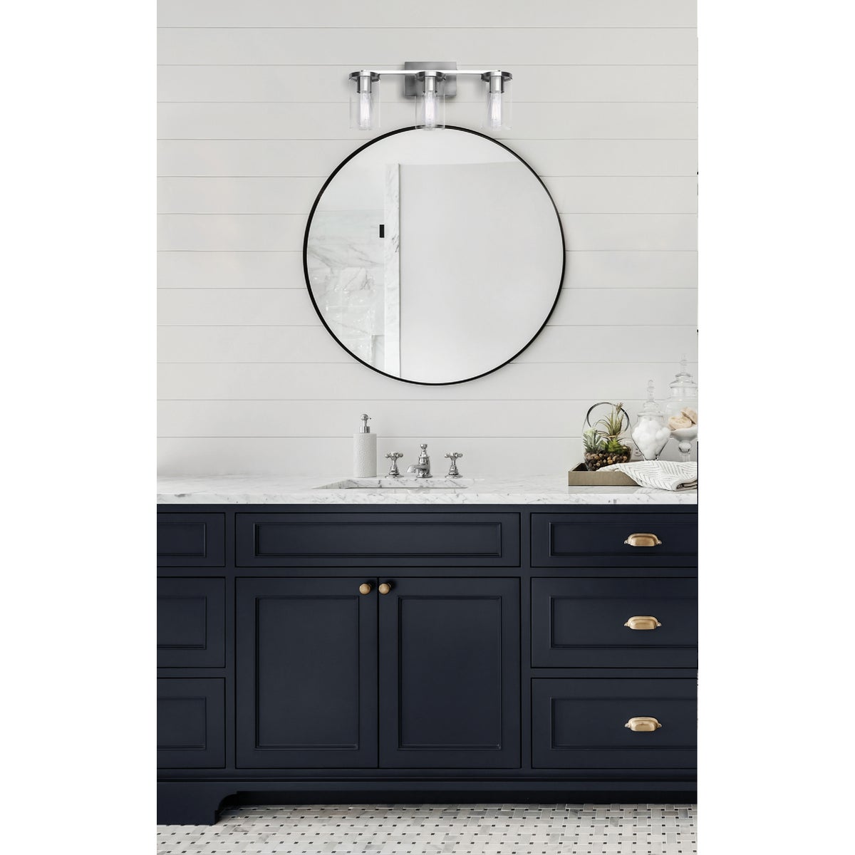 Canarm Britton 3-Light Brushed Nickel Vanity Bath Light Fixture, Clear Glass Image 2