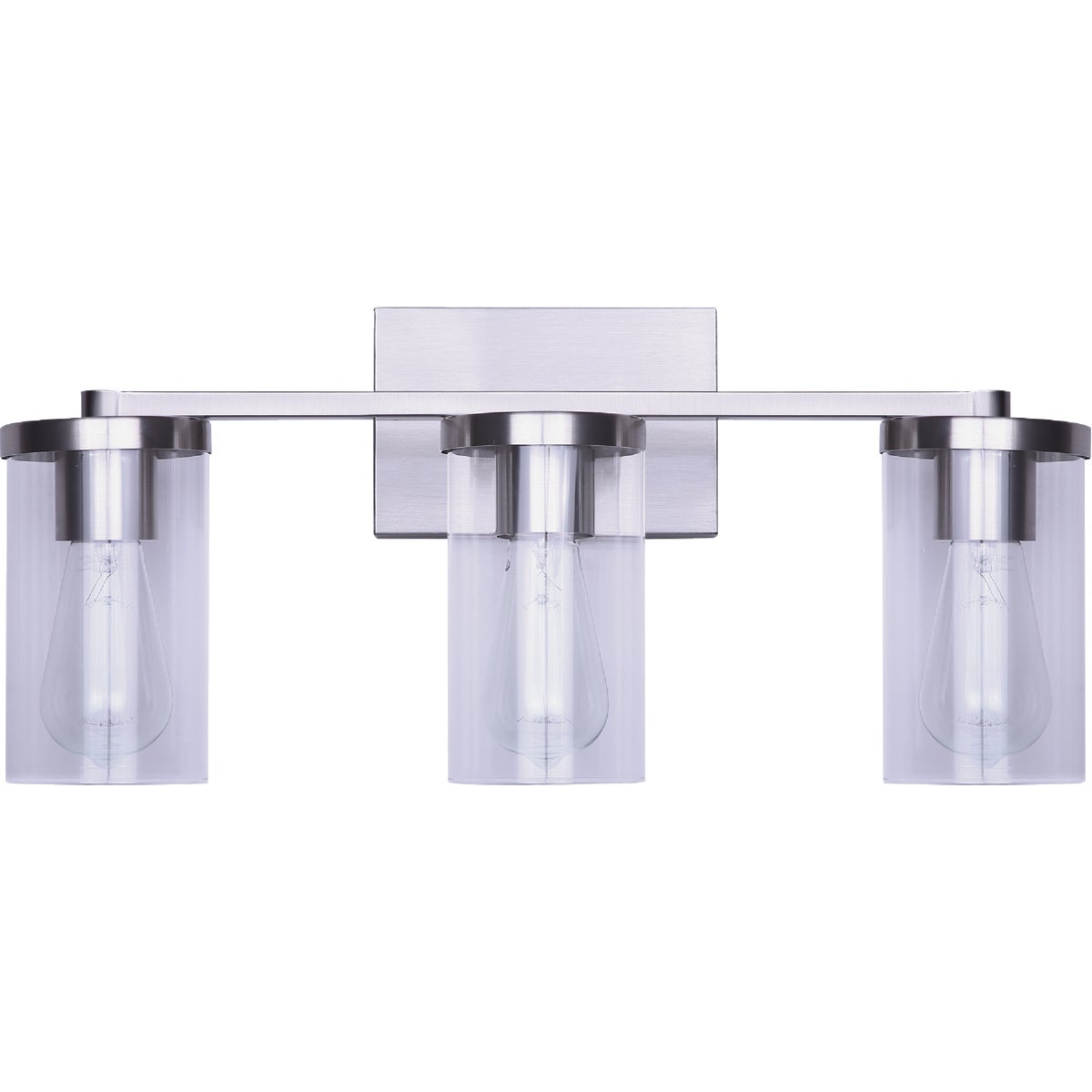 Canarm Britton 3-Light Brushed Nickel Vanity Bath Light Fixture, Clear Glass Image 7