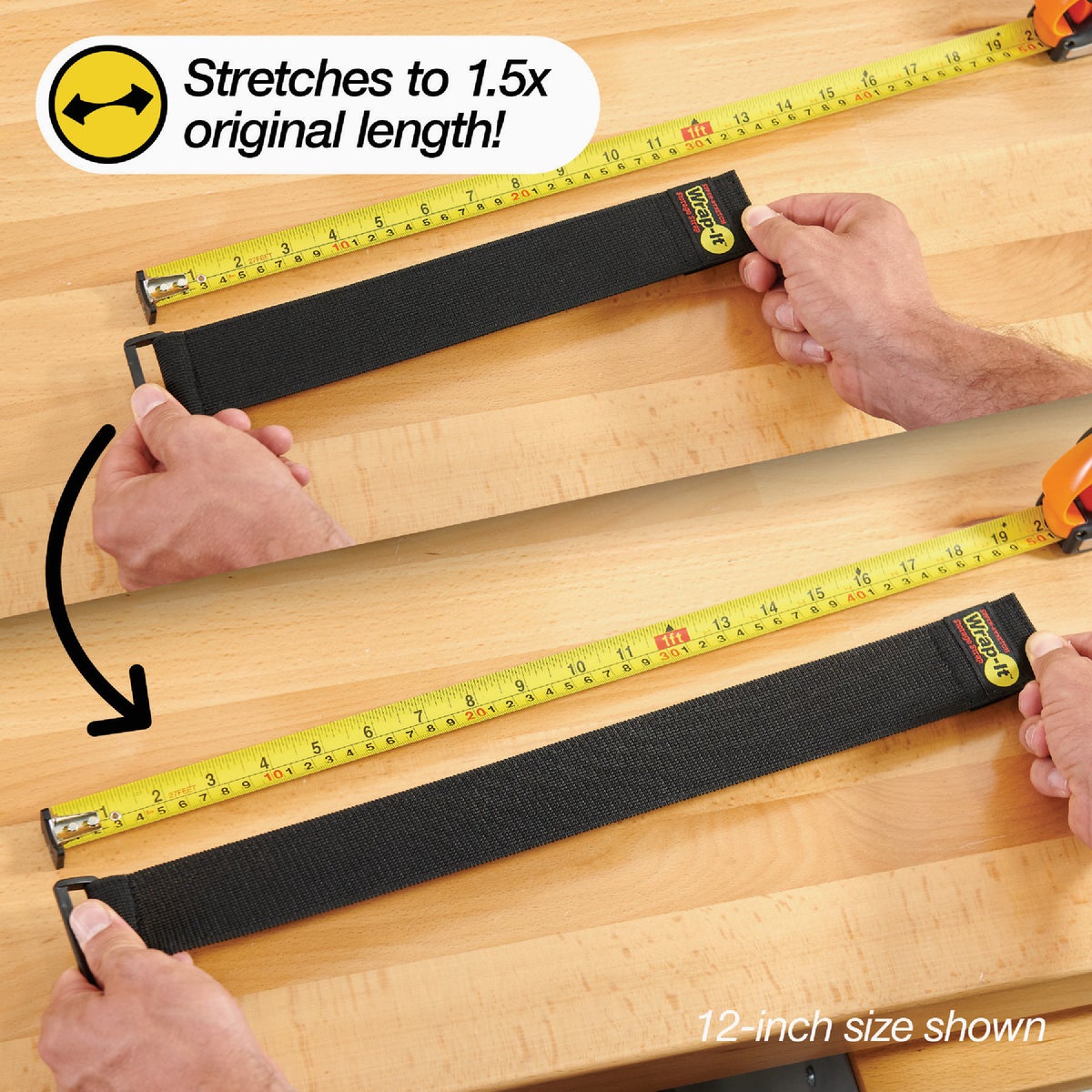 Wrap-It Storage Super-Stretch 24 In. x 2 In. Elastic Hook & Loop Cinch Straps (2-Pack) Image 5