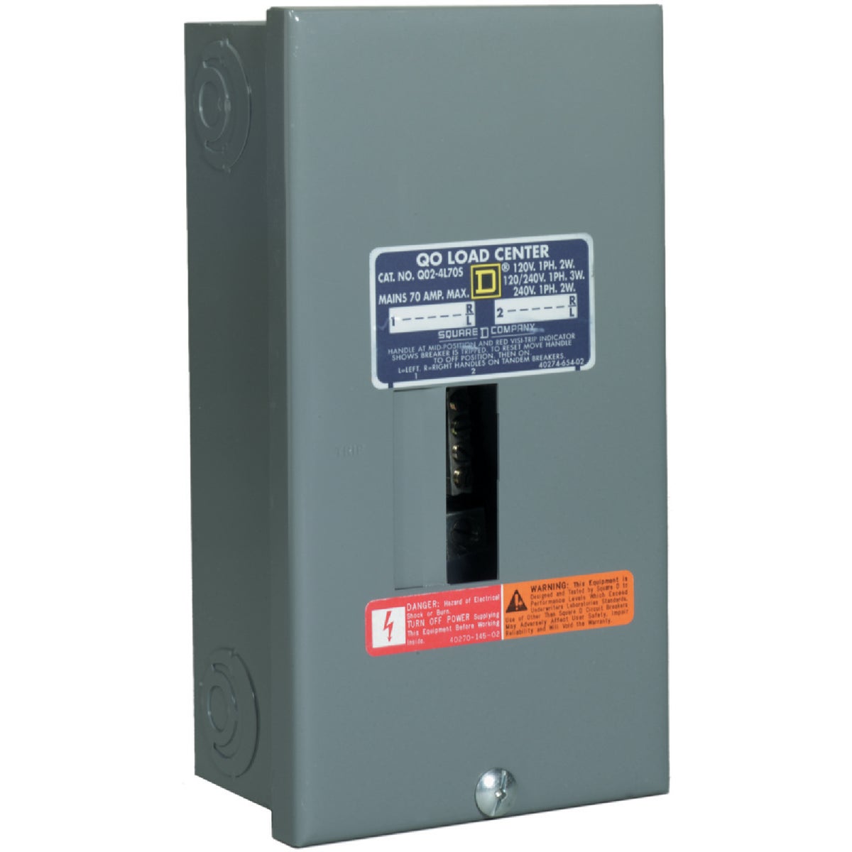 Square D QO 70A 2-Space 4-Circuit Indoor Main Lug Load Center Image 1
