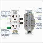 Leviton Lever Edge White 15A Commercial Grade 5-20R Duplex Outlet Image 4