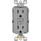 Leviton SmartlockPro 15A Gray Self-Test Slim Duplex GFCI Outlet Image 1